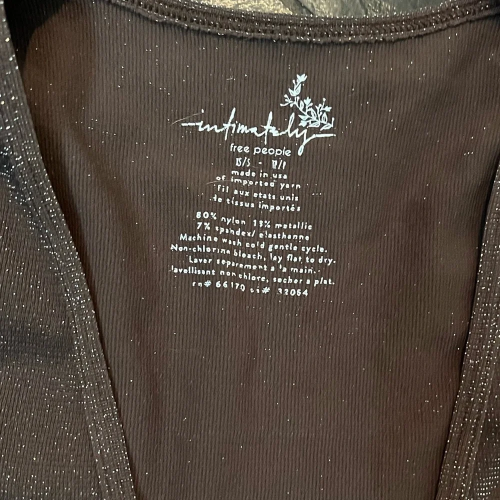 Free people brown shimmer deep v top